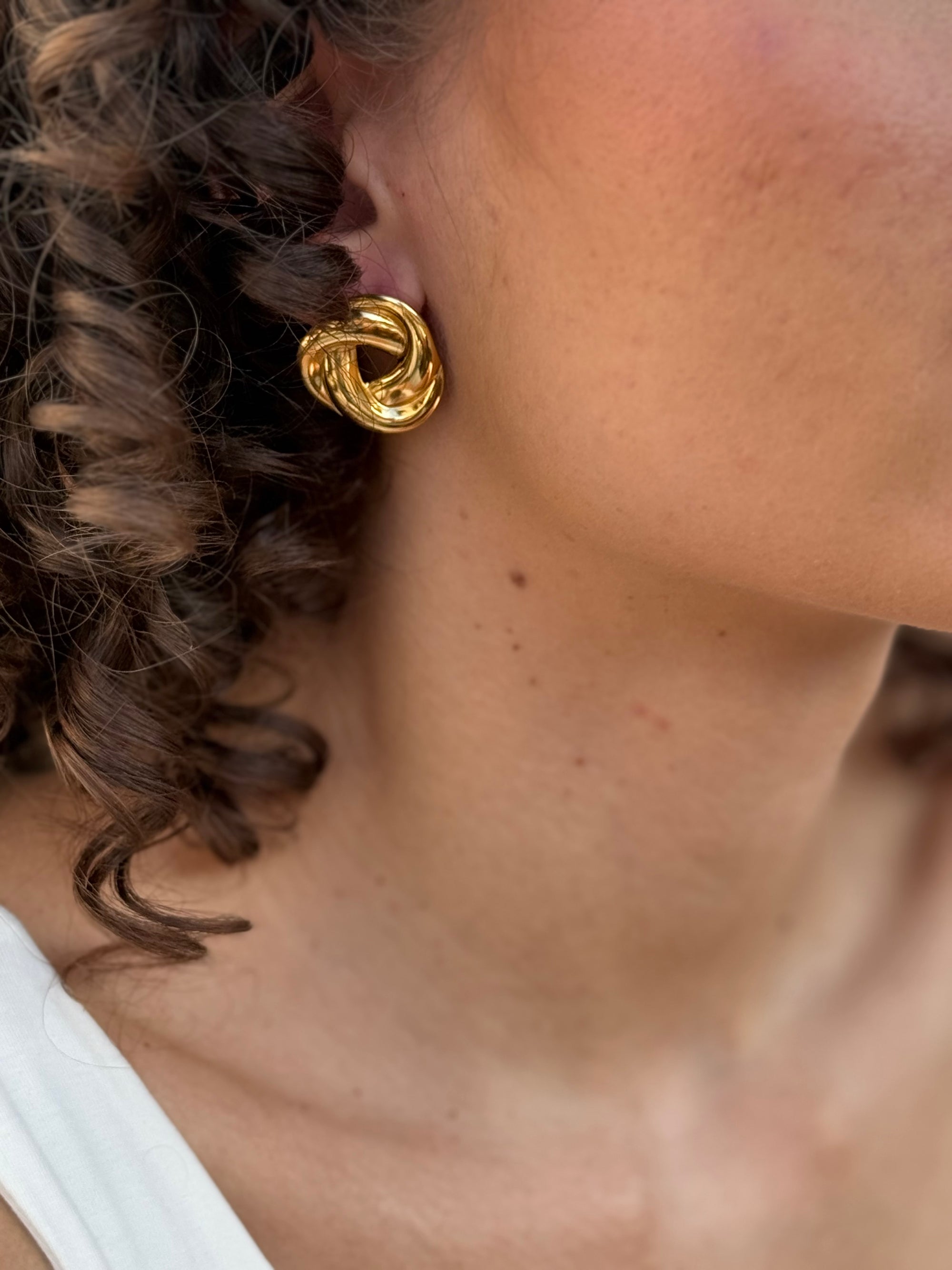 Chunky knot oorbellen