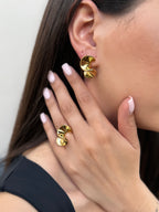 Sunkissed swirl set - oorbellen en ring