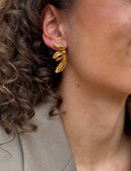 Golden leaf oorbellen