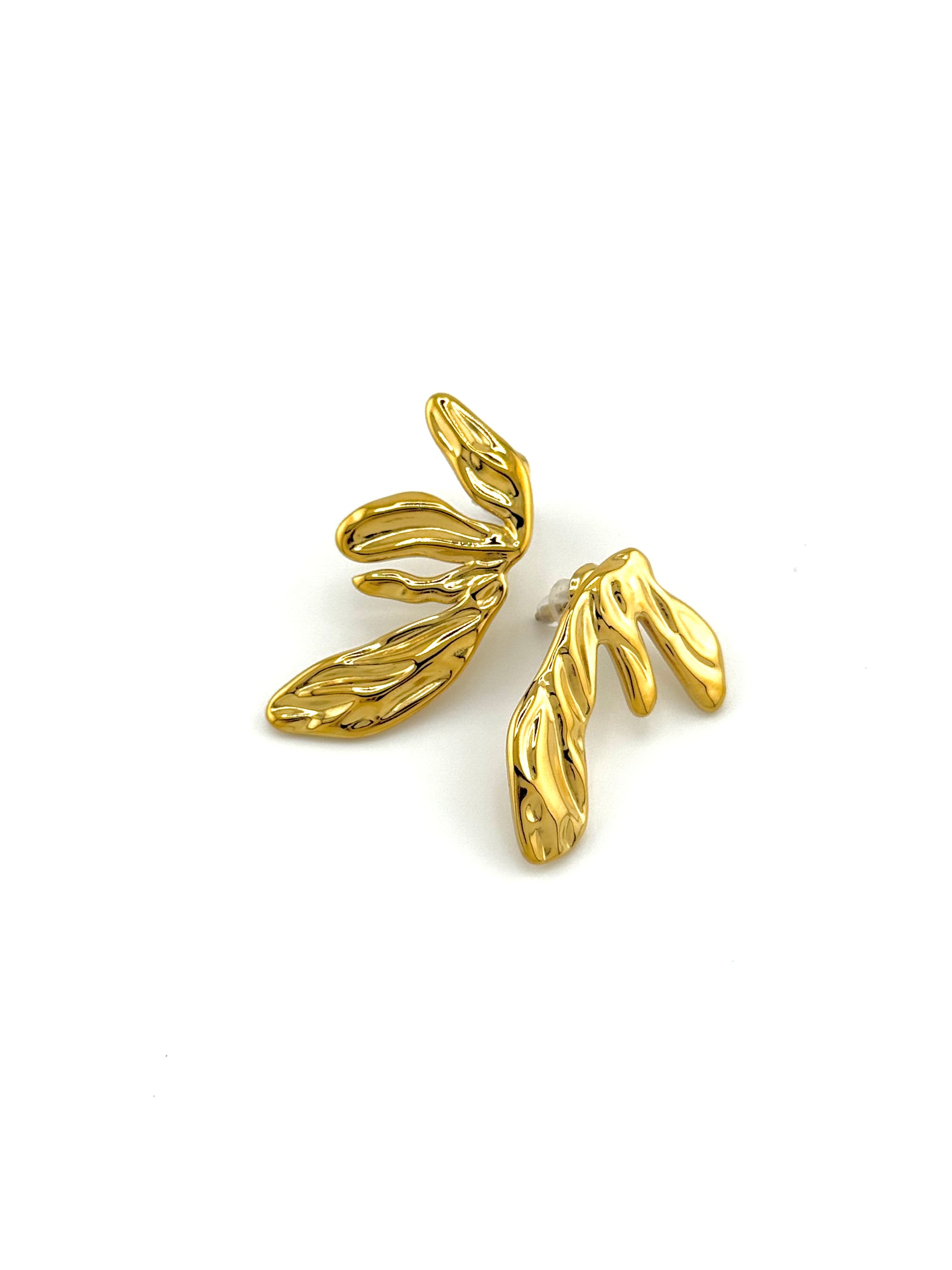 Golden leaf oorbellen